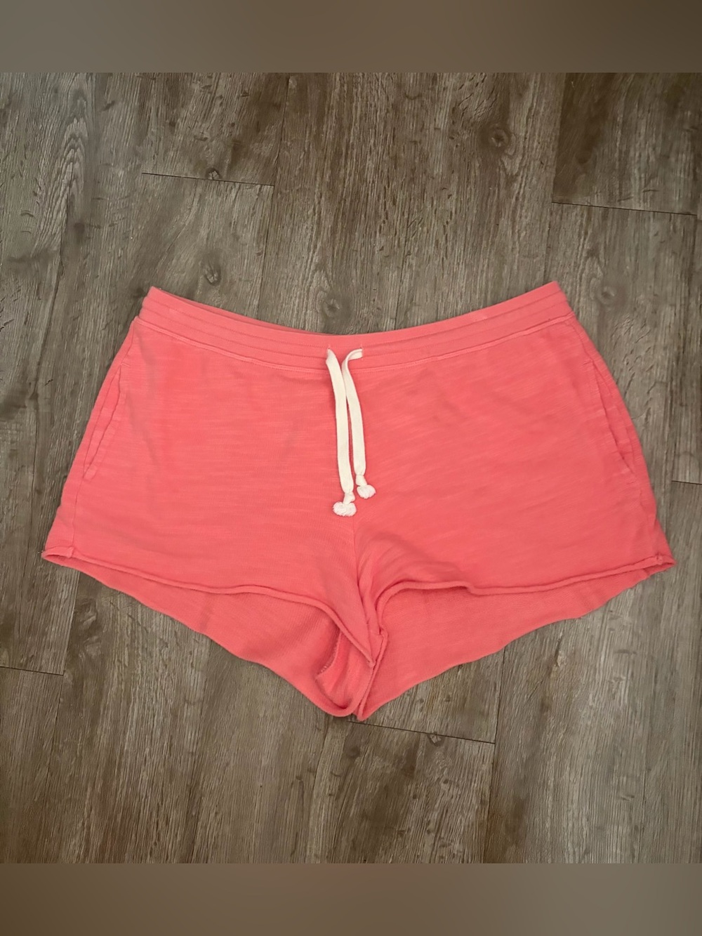 J.Crew Vintage Fleece Sweat Shorts Women’s Large Coral Pink Drawstring Lounge
